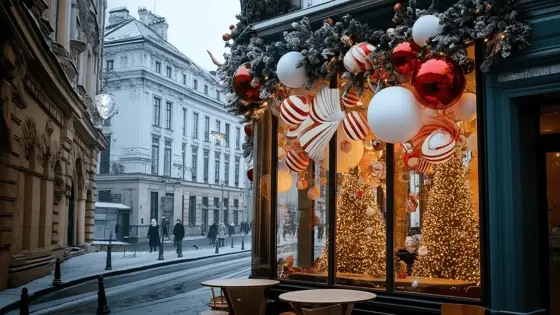 Проектная идея: Красно-белая композиция над витриной