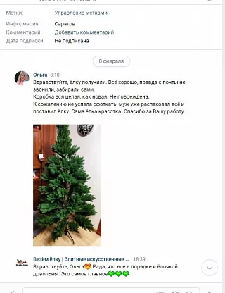 Фото покупателя из отзыва о компании «Везём ёлку», отзыв 12, фотография 2