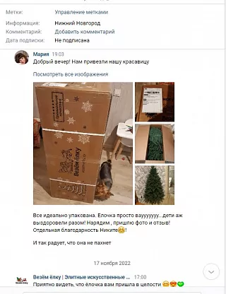 Фото покупателя из отзыва о компании «Везём ёлку», отзыв 1, фотография 4